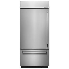 20.9 Cubic Feet 36" Width Built-In Stainless Bottom Mount Refrigerator With Platinum Interior Design - Pearl Silver