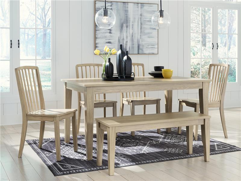 Dining Table and 4 Chairs and Bench - (PKG015869)