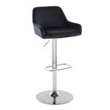 Daniella - Contemporary Adjustable Barstool With Swivel With Rounded Rectangle Footrest (Set of 2)