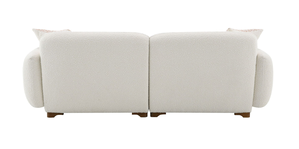 Darius - Boucle Sofa With 2 Toss Pillows - Beige