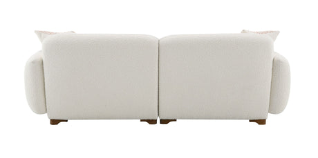 Darius - Boucle Sofa With 2 Toss Pillows - Beige