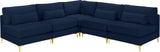 Julia - Modular Sectional 5 Piece - Navy - Fabric