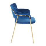 Napoli - Chair - Gold Metal And Blue Velvet (Set of 2)