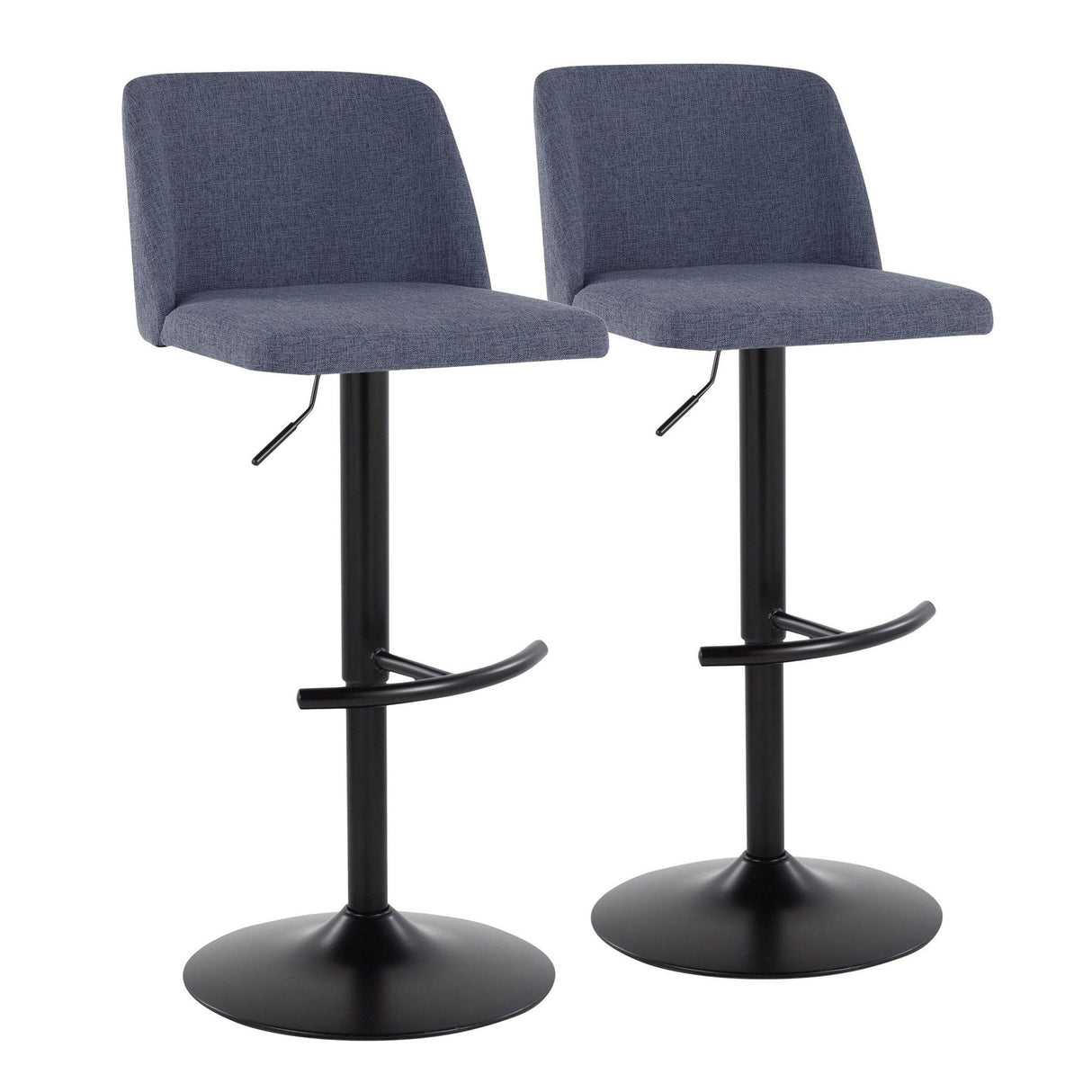 Toriano - Adjustable Barstool (Set of 2) - Black Base