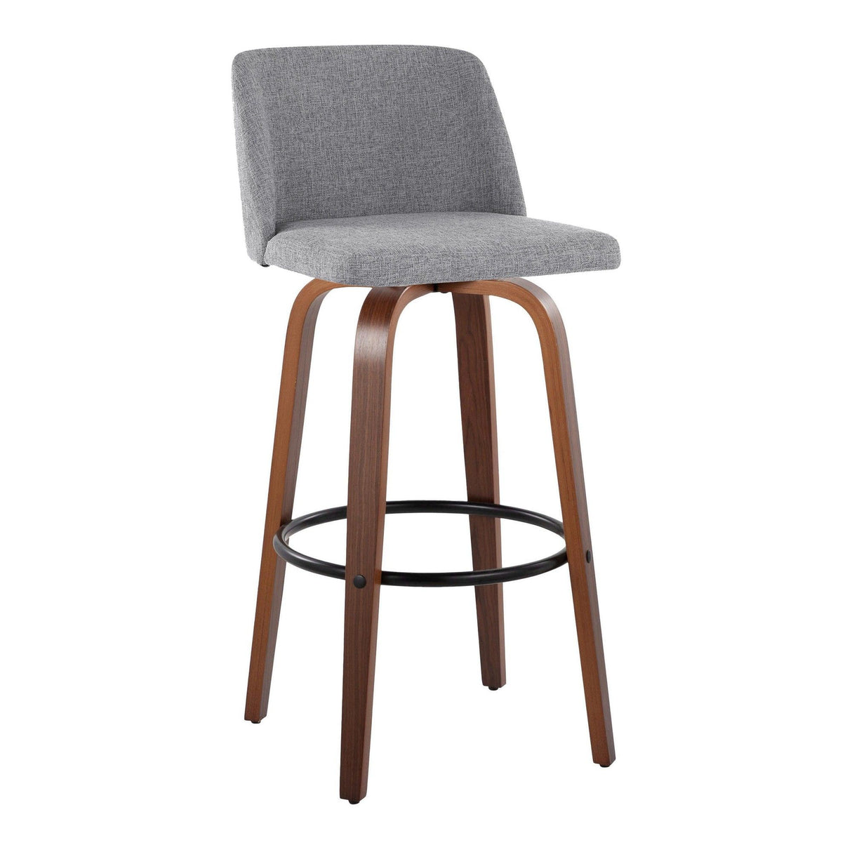 Toriano - 30" Faux Leather Fixed-Height Barstool (Set of 2) - Walnut & Chrome Base