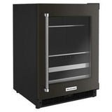 24" Beverage Center With Glass Door And Metal-Front Racks - Black