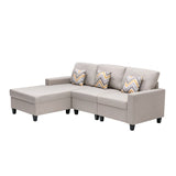 Nolan - Fabric 3 Piece Reversible Sectional Sofa