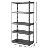 36" Wide Ez Connect Rack With Five 18" Deep Shelves - Hammered Granite