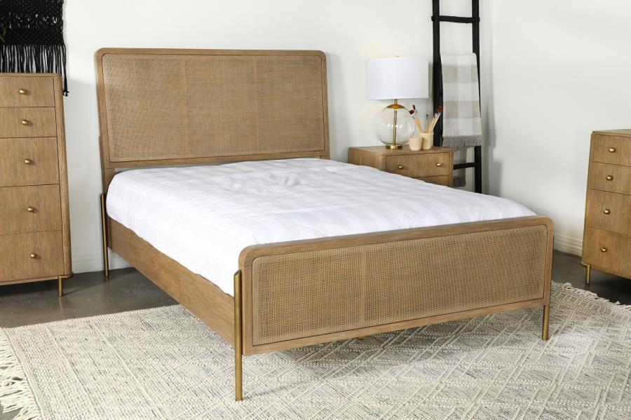 Arini - Bed With Woven Rattan Headboard