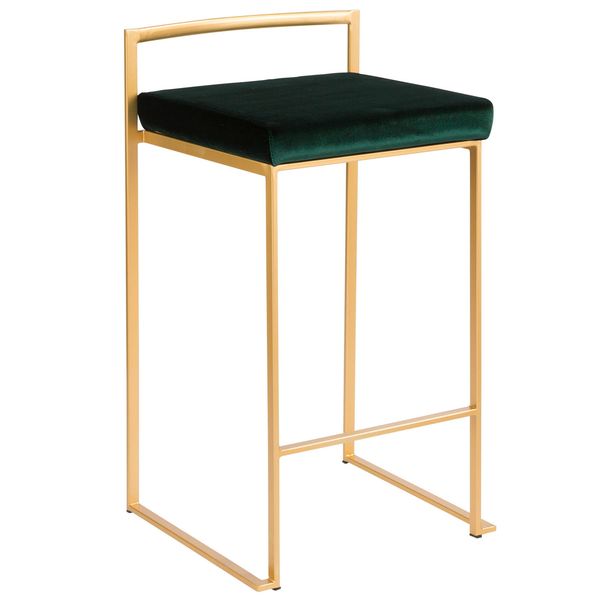 Fuji - Counter Stool With Cushion - Gold Legs