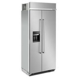 208 Cubic Feet 36" Built-In Side-By-Side Refrigerator With Ice And Water Dispenser - Gray