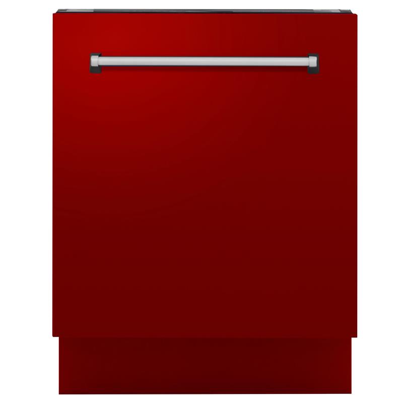ZLINE 24" Tallac Series 3rd Rack Dishwasher with Traditional Handle, 51dBa (DWV-24) [Color: Red Matte] - (DWVRM24)