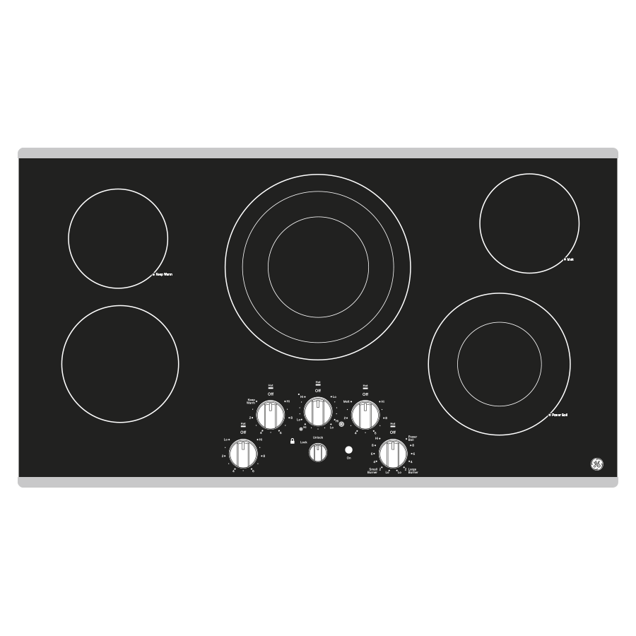 GE(R) 36" Built-In Knob Control Electric Cooktop - (JEP5036STSS)