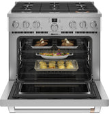 Caf(eback)(TM) 36" Smart Dual-Fuel Commercial-Style Range with 6 Burners (Natural Gas) - (C2Y366P2TS1)