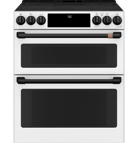 Caf(eback)(TM) 30" Smart Slide-In, Front-Control, Radiant and Convection Double-Oven Range - (CES750P4MW2)