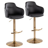 Boyne - Adjustable Barstool (Set of 2) - Gold Base