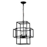 4 Light Metal Lantern Tiered Pendant Hanging Light Fixtures, Industrial Farmhouse Adjustable Height Chandeliers For Dining Room Hallway Foyer Entryway (E12 Bulbs Not Included)