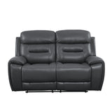 Lamruil - Loveseat - Gray Top Grain Leather