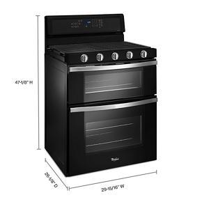 67 Cubic Feet Electric Double Oven Range With True Convection - White Ice