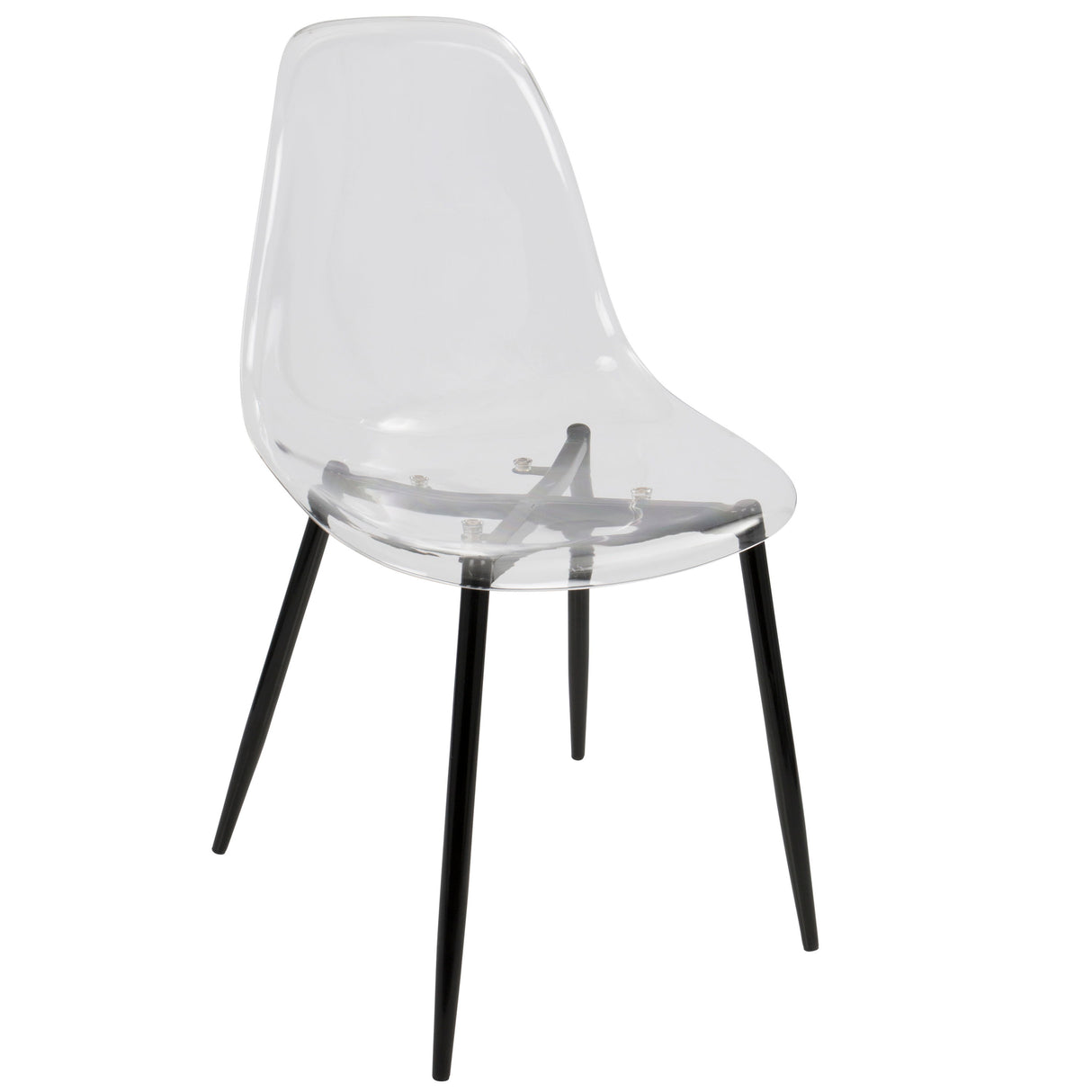 Clara - Mid-Century Modern Dining Chair (Set of 2) - Black / Clear