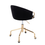 Claire - Task Chair - Gold Metal And Black Velvet