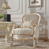 HD-2669 - 3 Piece Sofa Set - Ivory With Gold Highlight