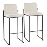 Fuji - High Back Barstool - Black Steel Legs