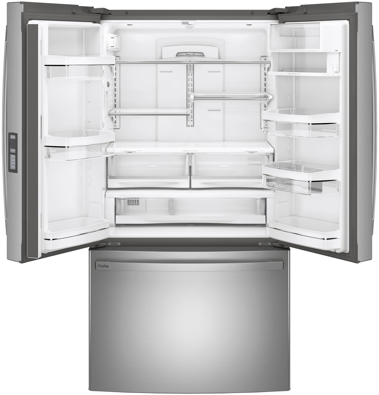 GE Profile(TM) ENERGY STAR(R) 23.1 Cu. Ft. Counter-Depth Fingerprint Resistant French-Door Refrigerator - (PWE23KYNFS)