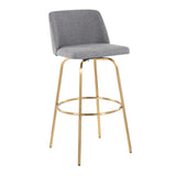 Toriano - 30" Fixed-Height Barstool (Set of 2) - Gold Base