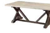 Romina - Marble Top Weathered Coffee Table - White Marble