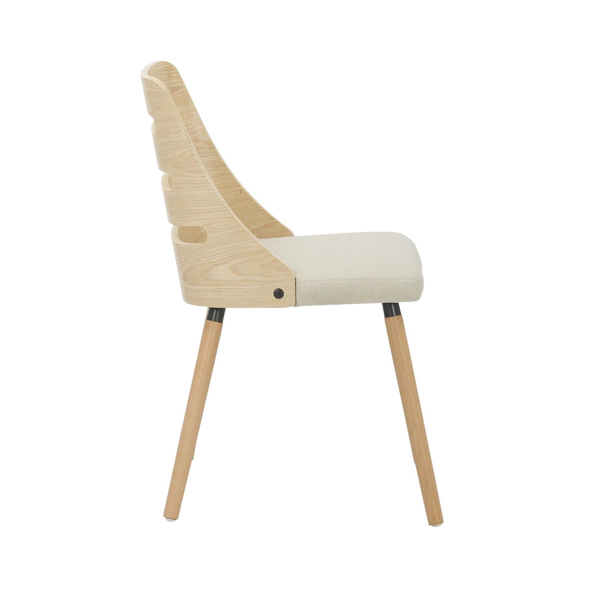 Trevi - Dining / Accent Chair - Natural Wood With Cream Fabric