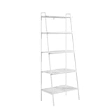 Modern Ladder Bookshelf - White / White