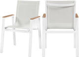 Nizuc - Outdoor Patio Dining Arm Chair (Set of 2) - White - Fabric