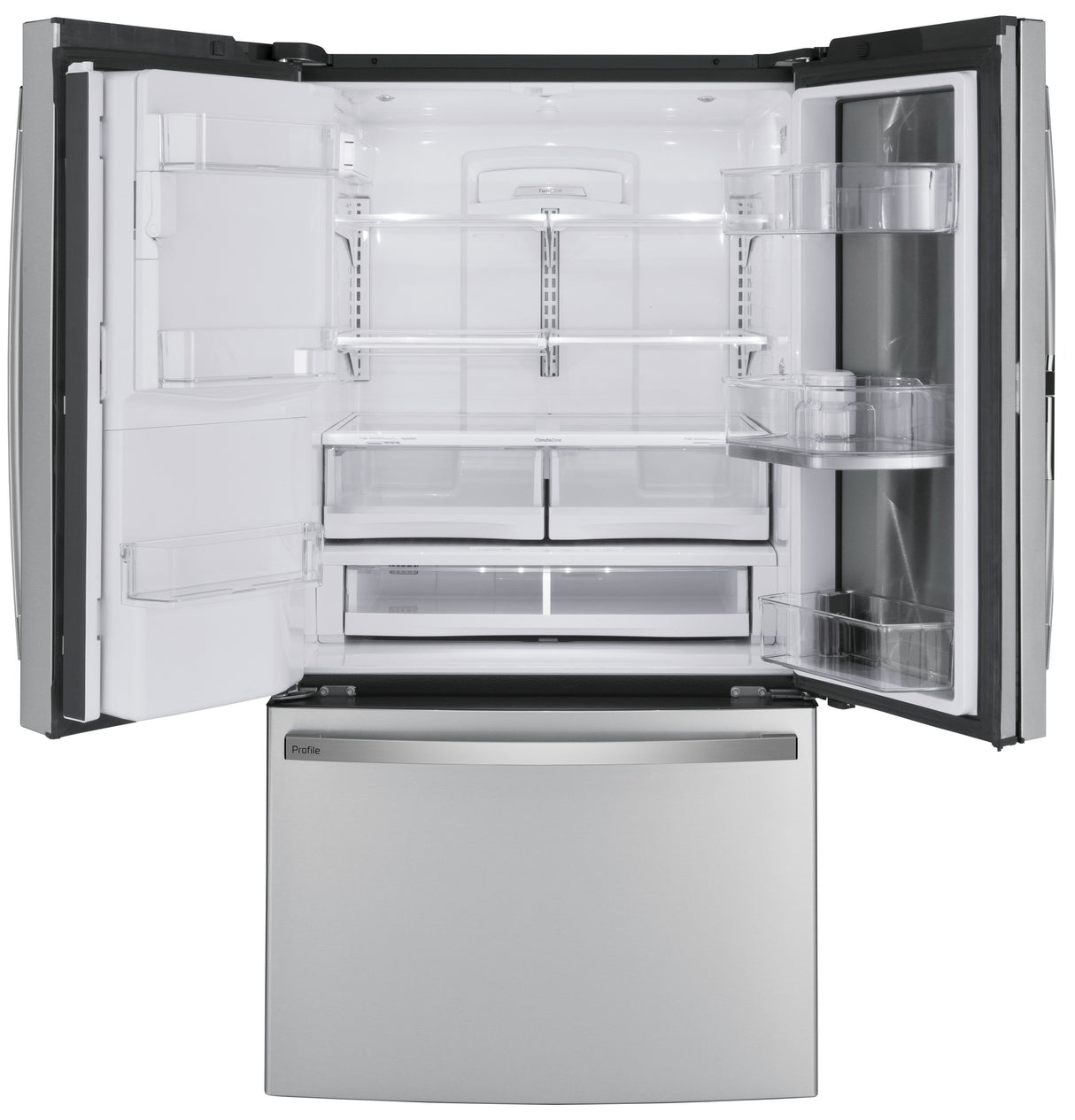 GE Profile(TM) Series 27.7 Cu. Ft. Fingerprint Resistant French-Door Refrigerator with Door In Door and Hands-Free AutoFill - (PFD28KYNFS)