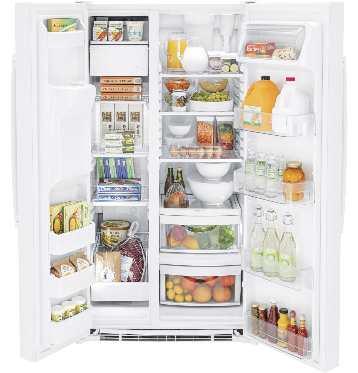 GE(R) ENERGY STAR(R) 25.3 Cu. Ft. Side-By-Side Refrigerator - (GSE25GGPWW)