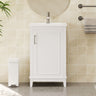 Modern Small Bathroom Vanity Cabinet With Ceramic Basin, Ample Storage, 1 Soft Close Door