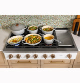 Caf(eback)(TM) 48" Commercial-Style Gas Rangetop with 6 Burners and Integrated Griddle (Natural Gas) - (CGU486P3TD1)