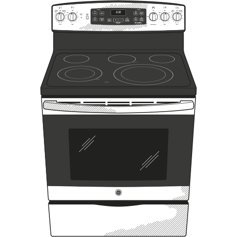 GE(R) 30" Free-Standing Electric Convection Range - (JB655EKES)