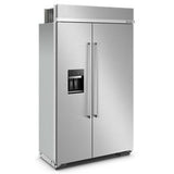 29.4 Cubic Feet 48" Built-In Side-By-Side Refrigerator With Ice And Water Dispenser - Pearl Silver