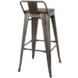 Mustang - 26" Fixed-Height Counter Stool With Swivel - Walnut Glazed Wood (Set of 2)