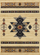 Tribes - 5'3" X 7'3" Southwest Area Rug Polypropylene - Cream