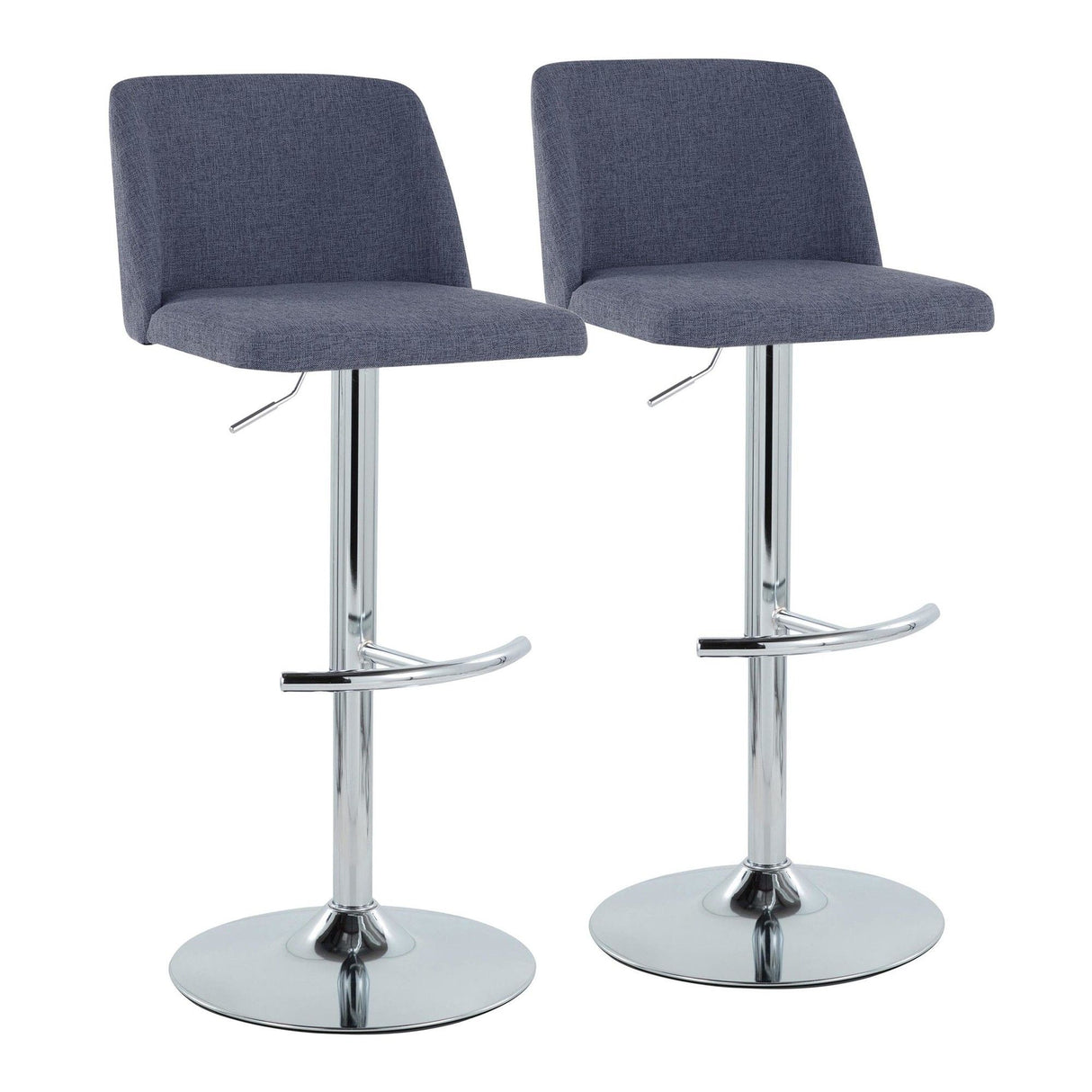 Toriano - Adjustable Barstool (Set of 2) - Chrome Base