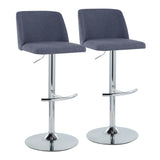 Toriano - Adjustable Barstool (Set of 2) - Chrome Base