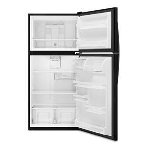 30" Wide Top Freezer Refrigerator - 18 Cubic Feet - Black - Metal