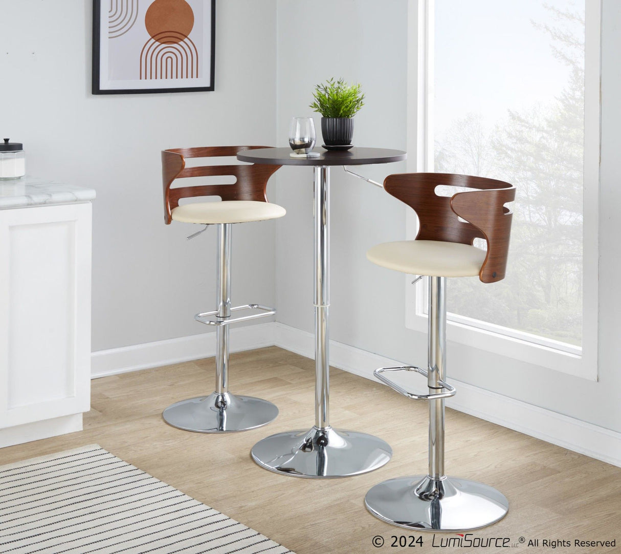 Cinch - 26" Fixed-Height Counter Stool With Swivel - Gold Metal Base (Set of 2)