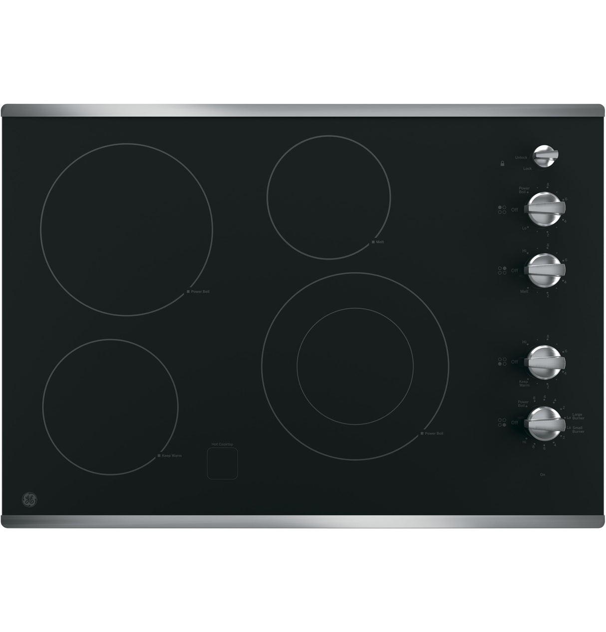 GE(R) 30" Built-In Knob Control Electric Cooktop - (JP3530SJSS)