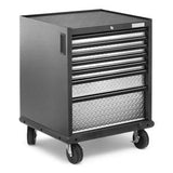 Premier Pre-Assembled 7 Drawer Modular Tool Storage Cabinet - Silver Tread