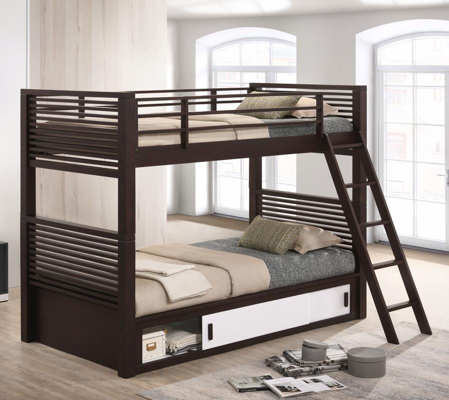 Oliver - Twin Over Twin Bunk Bed - Java