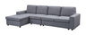 Dunlin - Linen Reversible Modular Sectional Sofa Chaise