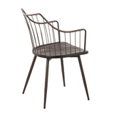 Winston - Farmhouse Style / Dining Chair - Brown / Dark Walnut